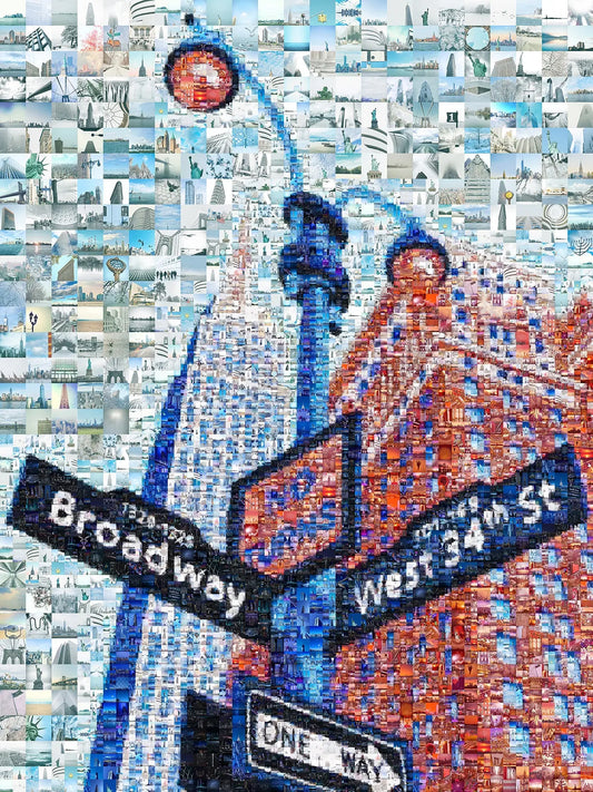 Stunning Mosaic Artwork of Broadway & West 34th St - Unique Urban Art for Home Decor AtelierMosaics