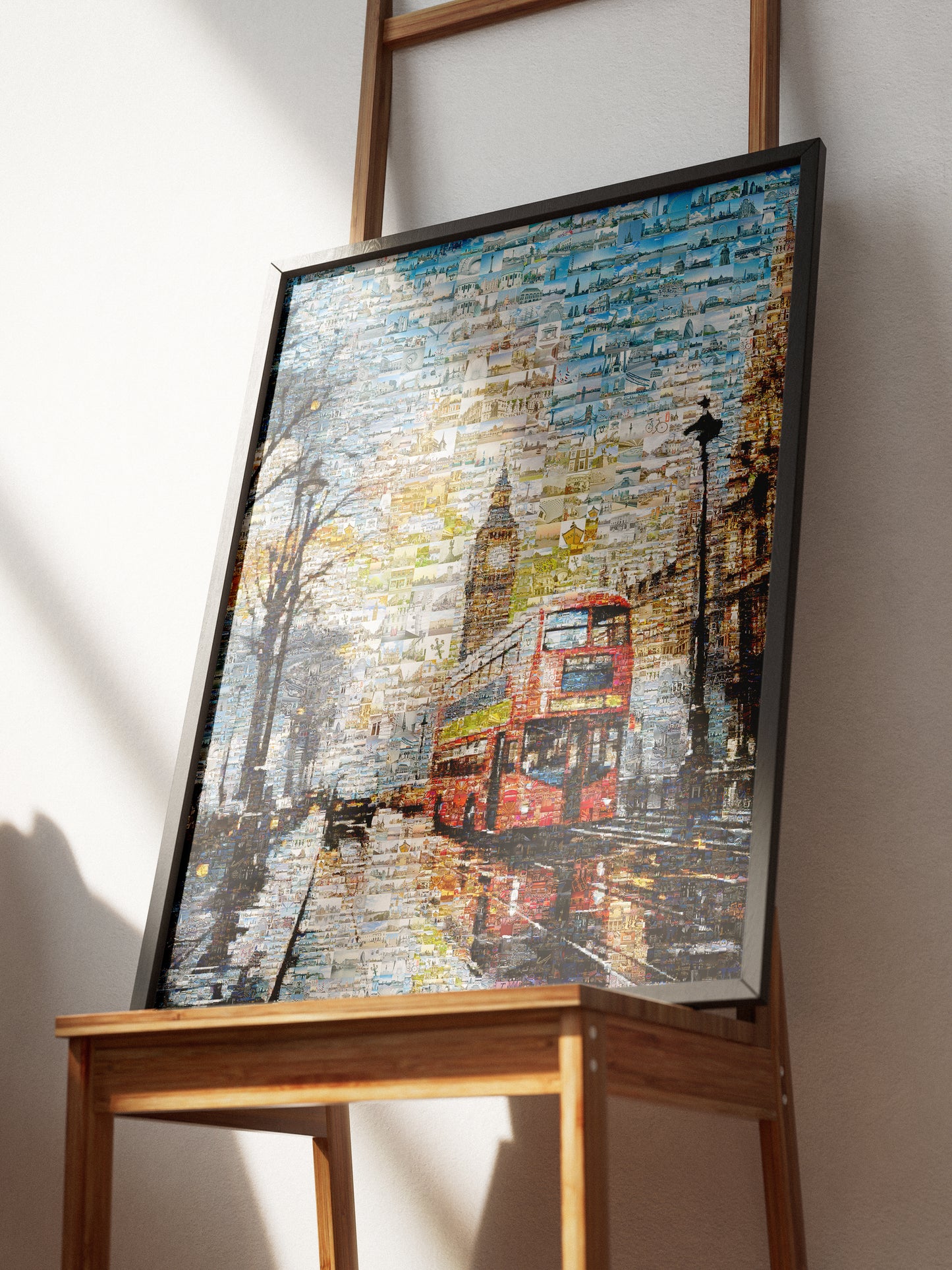 Stunning London Mosaic Artwork Featuring Iconic Landmarks and Red Double-Decker Bus AtelierMosaics