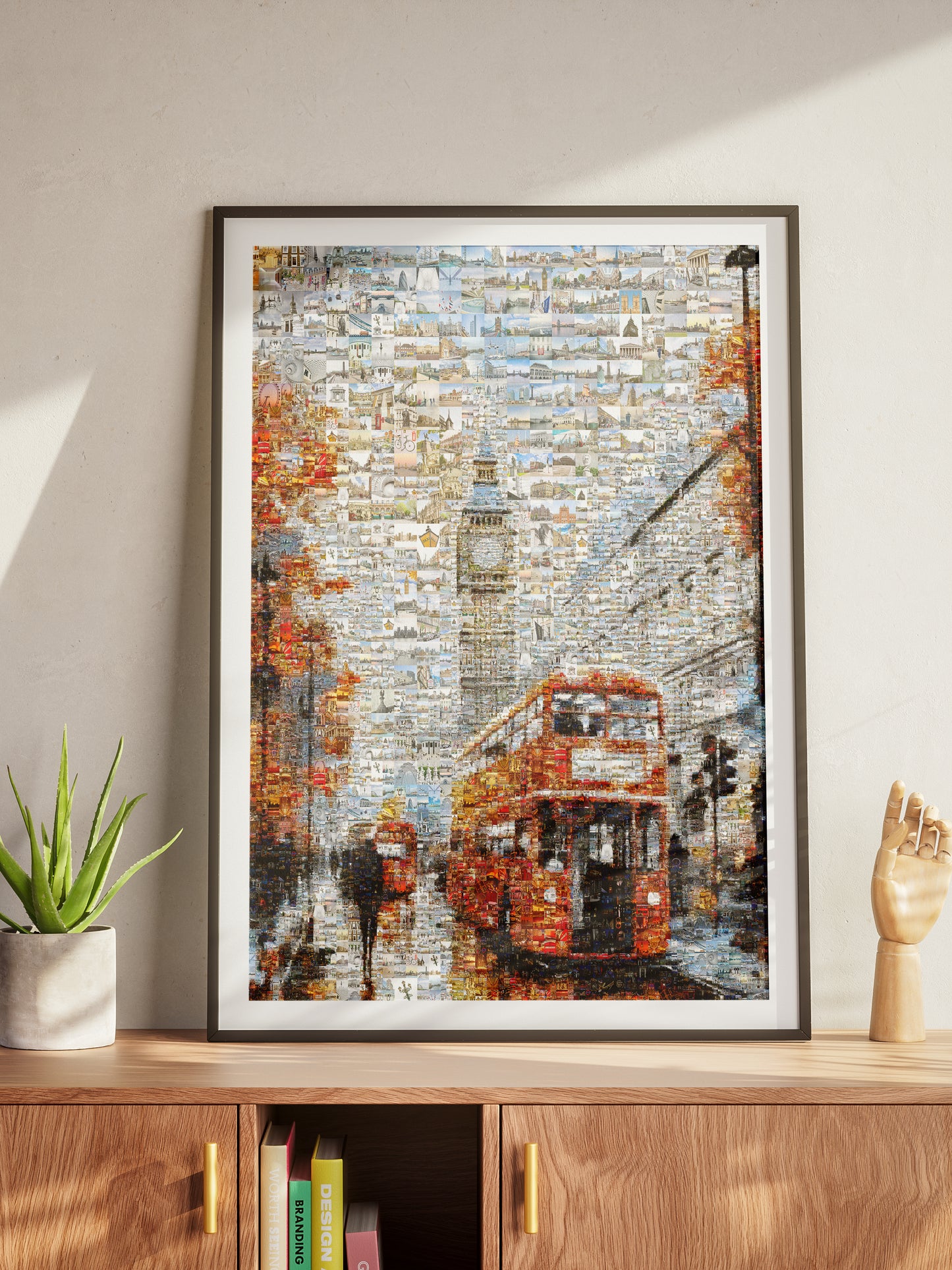 Stunning London Mosaic Artwork - Iconic Red Bus & Big Ben - Unique Wall Decor for Home or Office AtelierMosaics