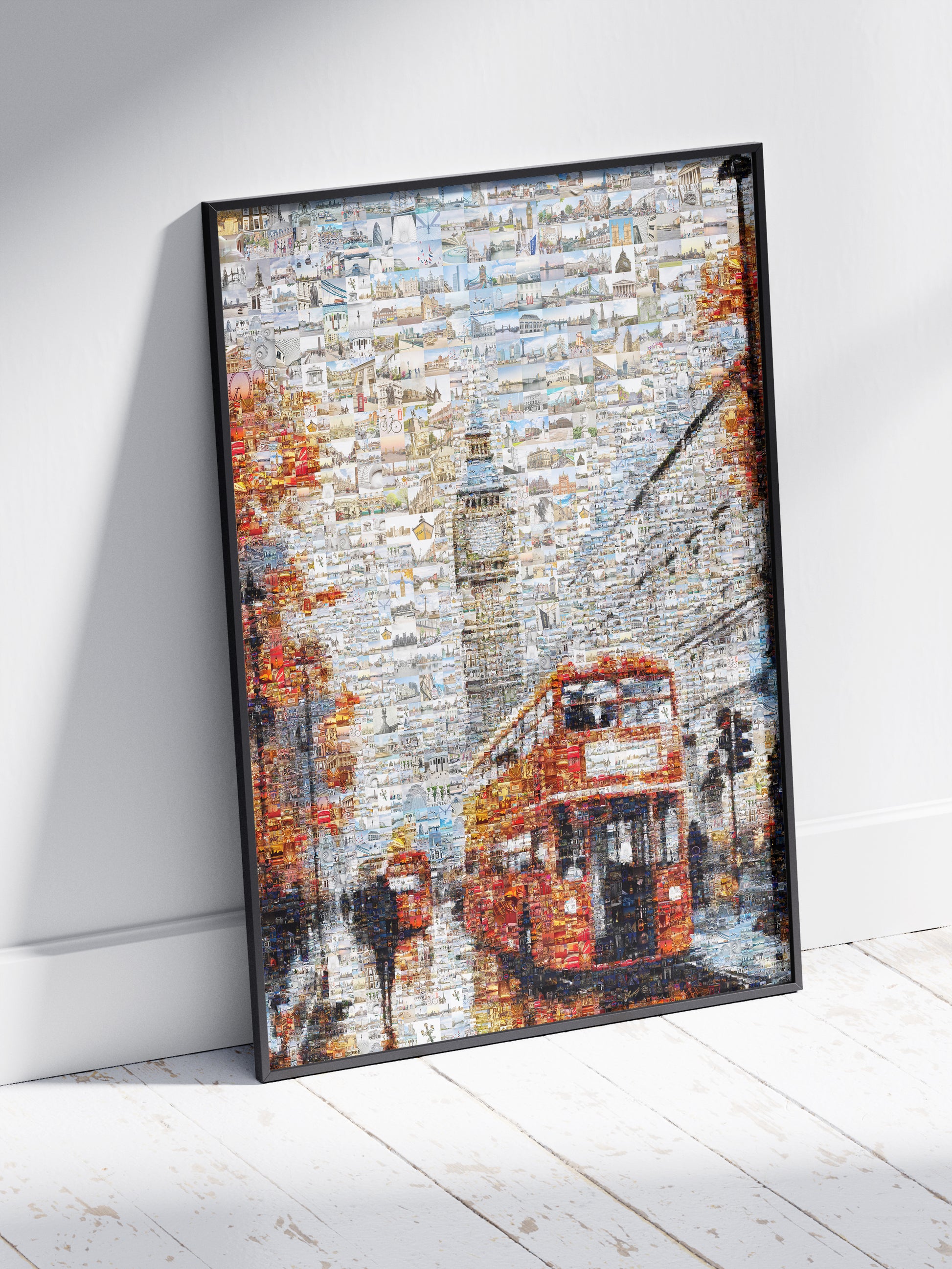 Stunning London Mosaic Artwork - Iconic Red Bus & Big Ben - Unique Wall Decor for Home or Office AtelierMosaics