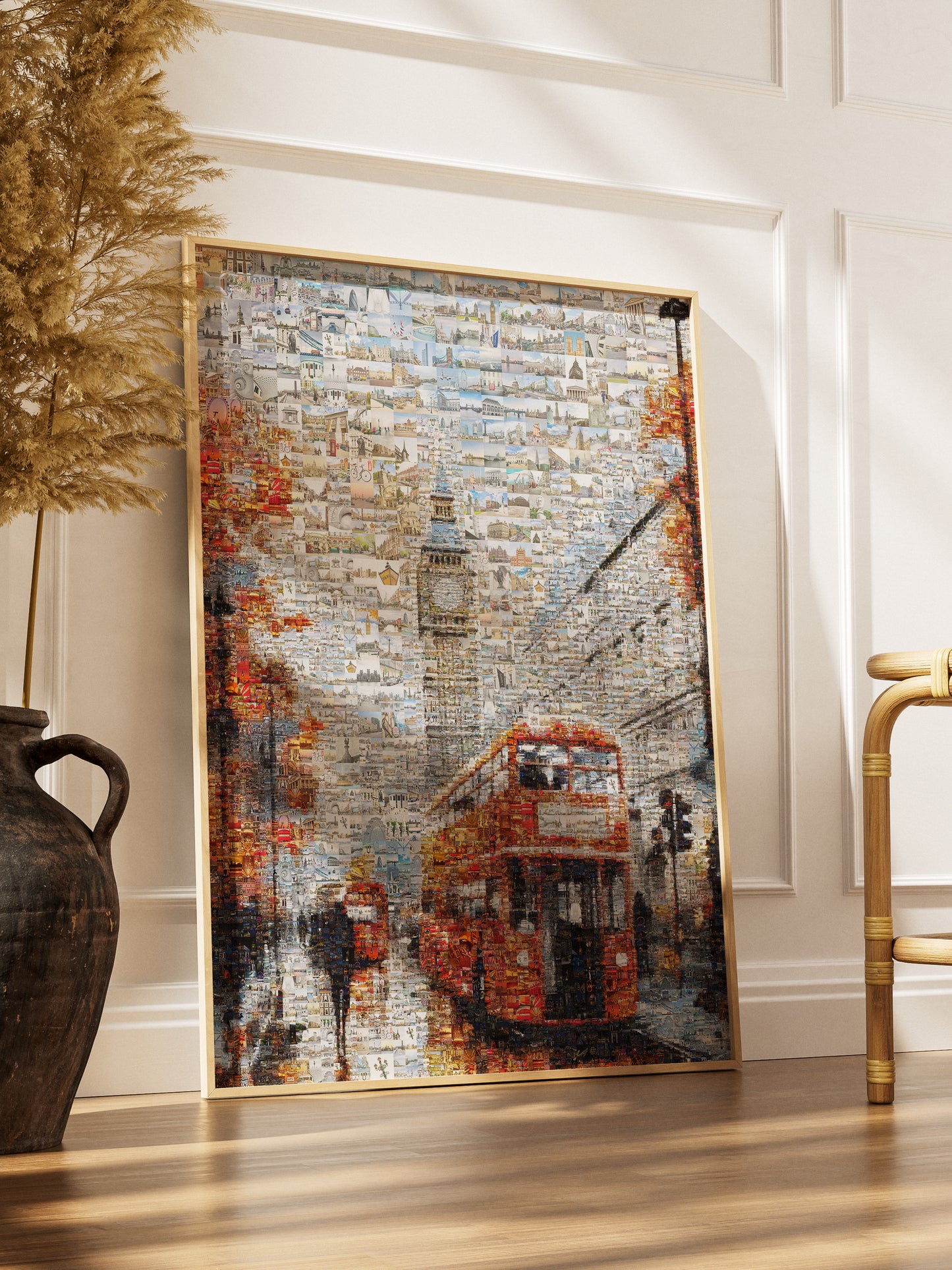 Stunning London Mosaic Artwork - Iconic Red Bus & Big Ben - Unique Wall Decor for Home or Office AtelierMosaics