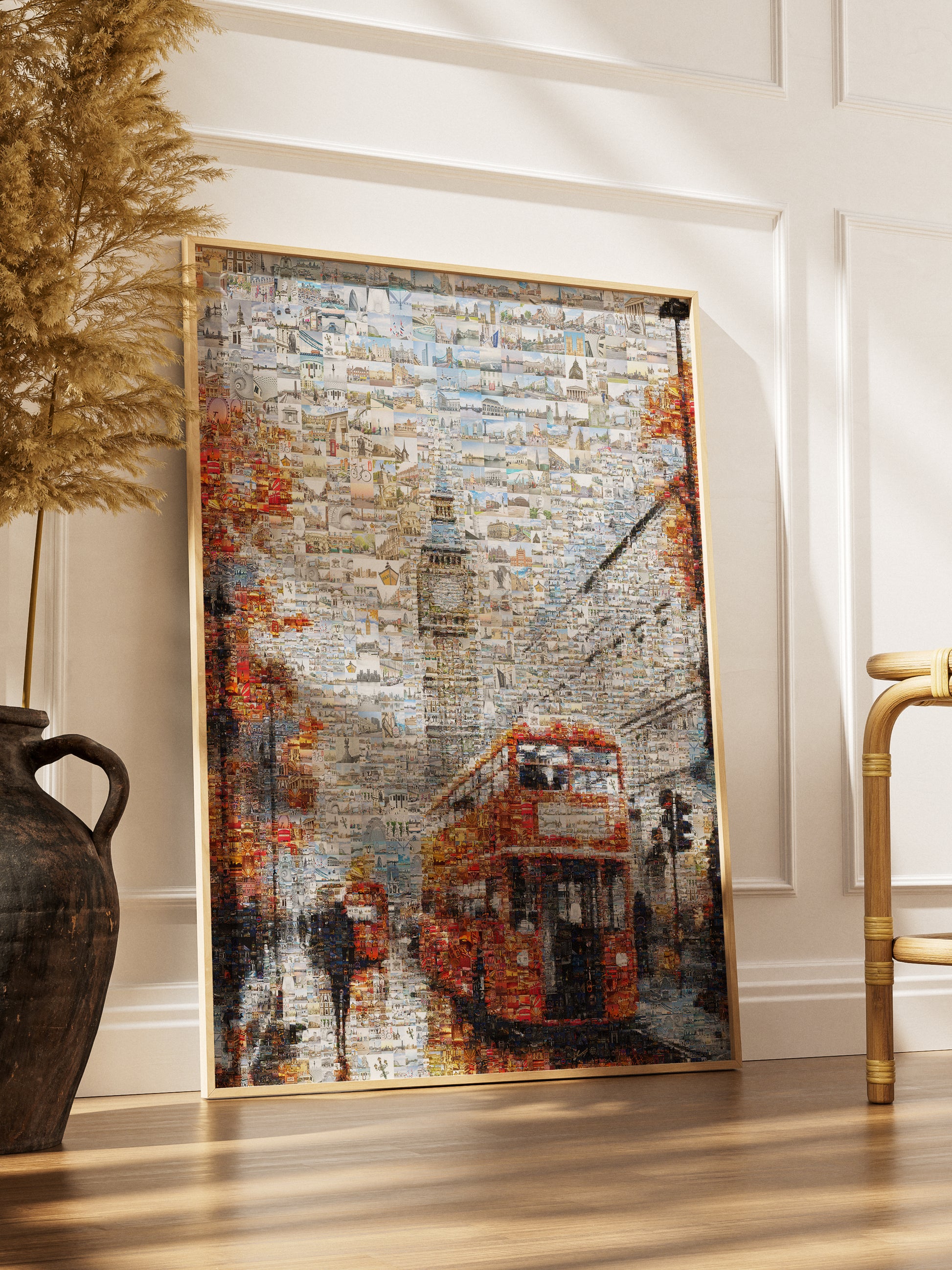 Stunning London Mosaic Artwork - Iconic Red Bus & Big Ben - Unique Wall Decor for Home or Office AtelierMosaics