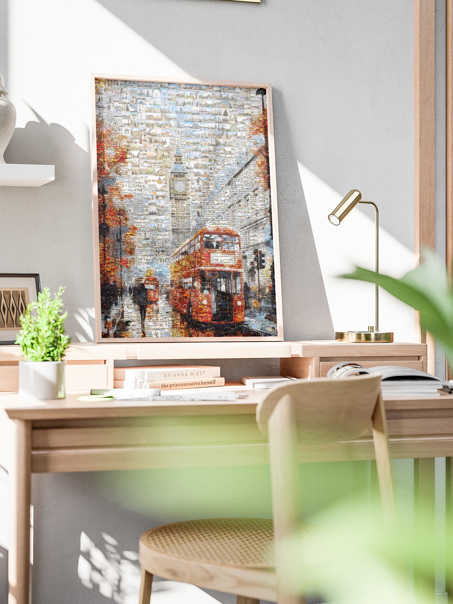 Stunning London Mosaic Artwork - Iconic Red Bus & Big Ben - Unique Wall Decor for Home or Office AtelierMosaics