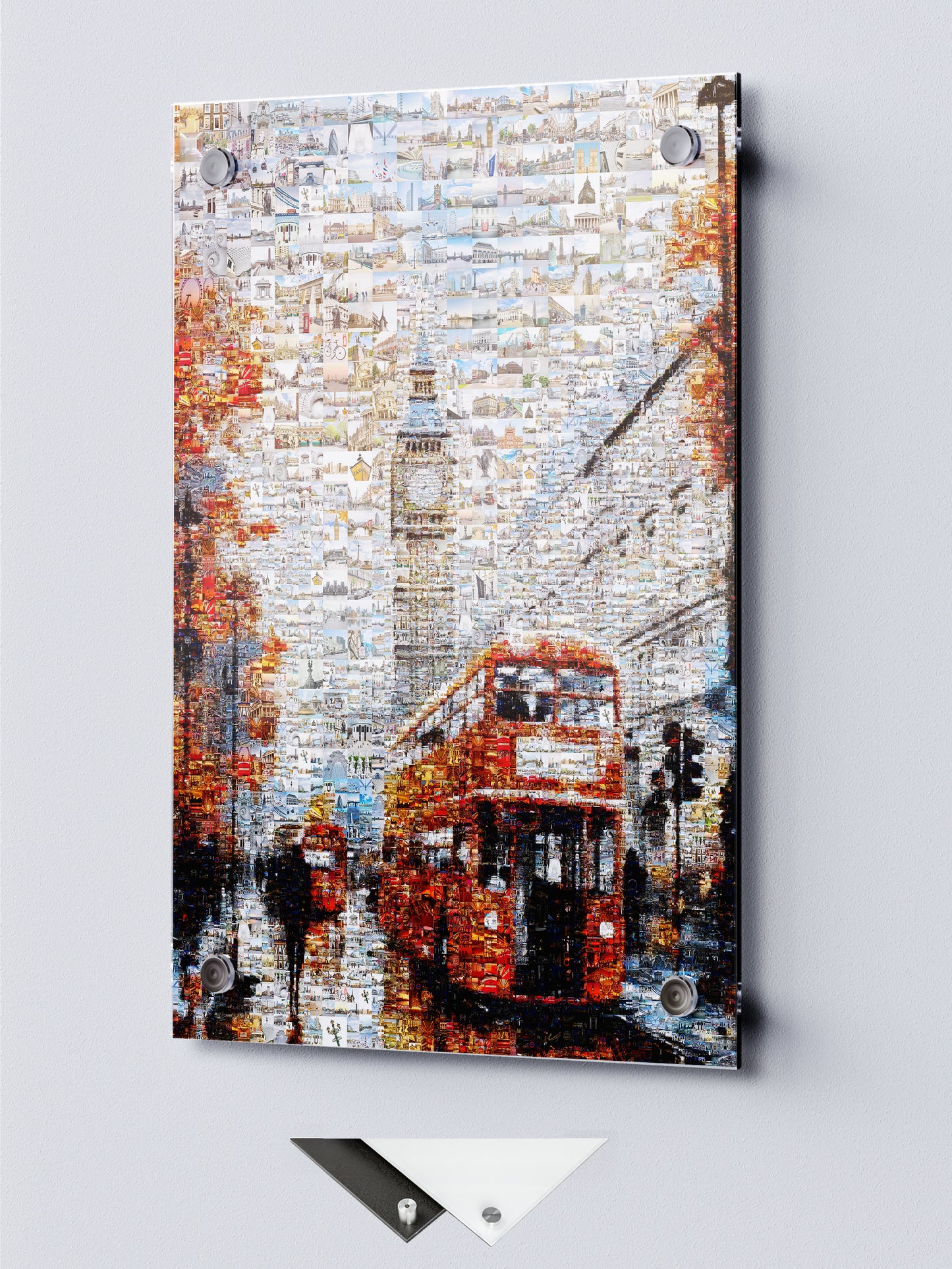 Stunning London Mosaic Artwork - Iconic Red Bus & Big Ben - Unique Wall Decor for Home or Office AtelierMosaics
