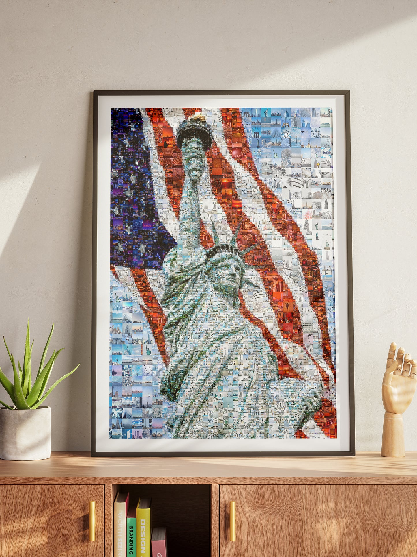 Stunning Mosaic Artwork of the Statue of Liberty and American Flag - Perfect for Home or Office Decor AtelierMosaics