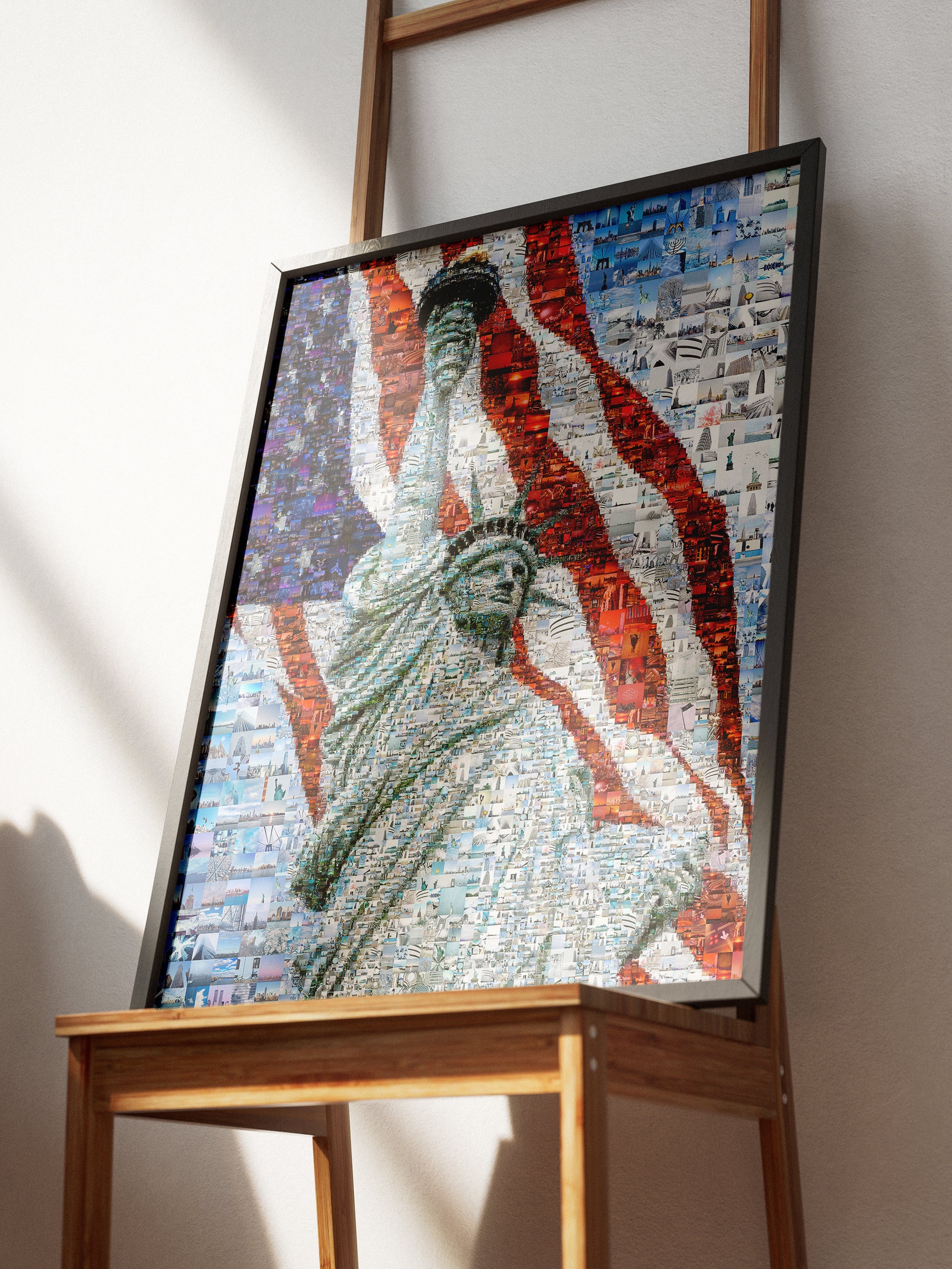 Stunning Mosaic Artwork of the Statue of Liberty and American Flag - Perfect for Home or Office Decor AtelierMosaics