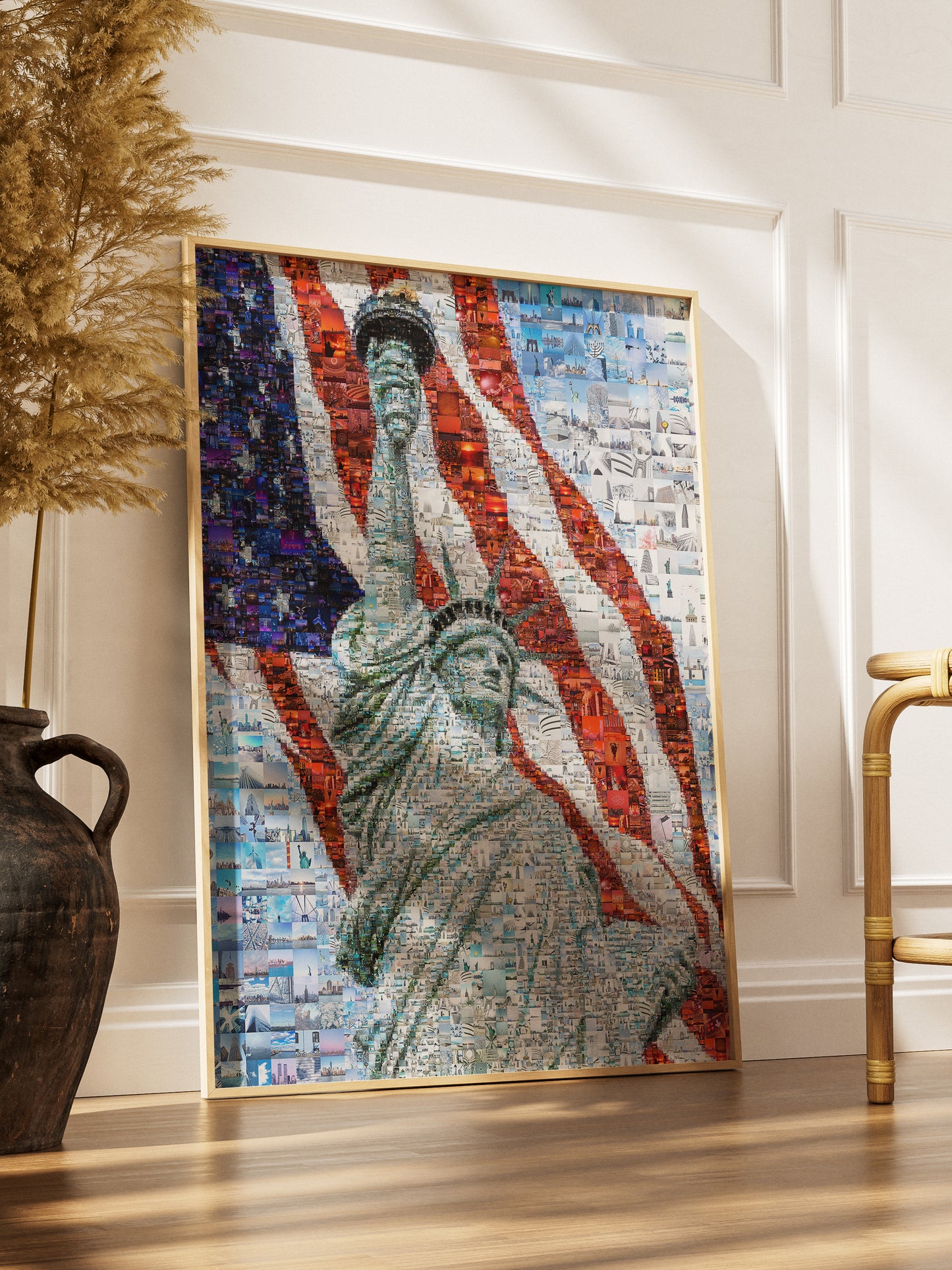Stunning Mosaic Artwork of the Statue of Liberty and American Flag - Perfect for Home or Office Decor AtelierMosaics