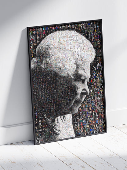 Elegant Elizabeth II Mosaic Artwork - Tribute to the Queen of the UK | Royal Wall Art