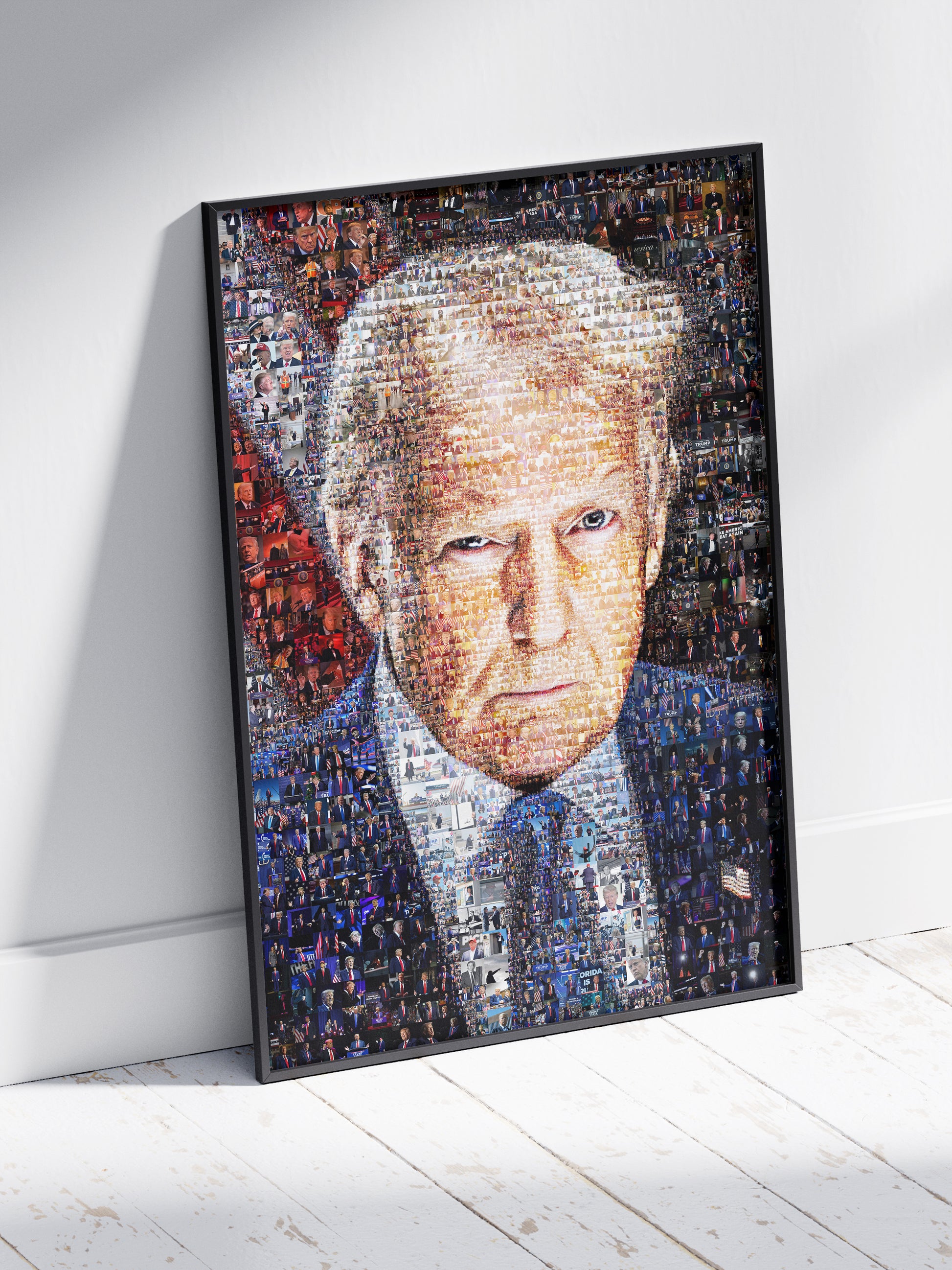 Stunning Mosaic Portrait of Donald Trump - Unique Art Piece Capturing Iconic Moments AtelierMosaics