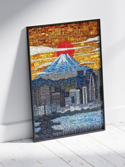 Tokyo Mosaic Art — Mount Fuji and City Skyline at Sunrise AtelierMosaics