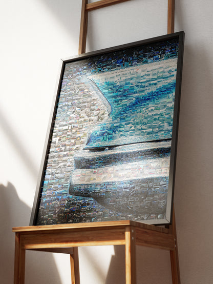Stunning Mosaic Artwork of Vintage Cars and Audio Equipment - Perfect for Car Enthusiasts AtelierMosaics