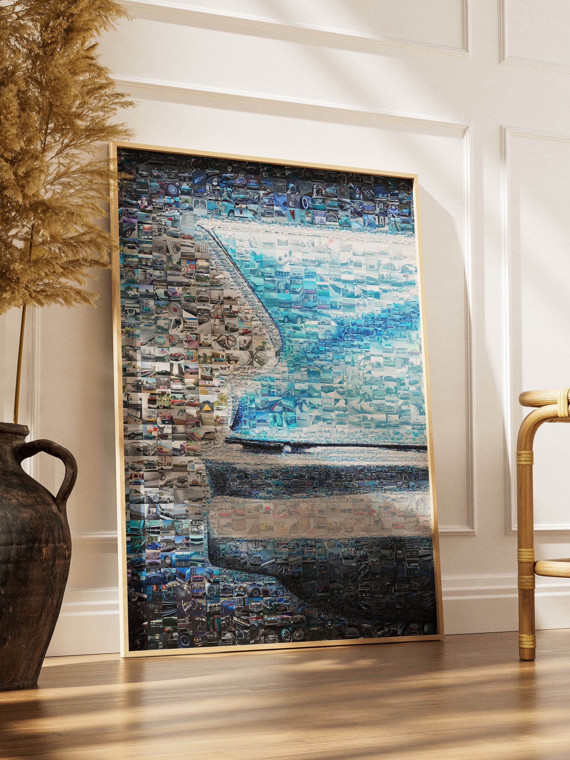 Stunning Mosaic Artwork of Vintage Cars and Audio Equipment - Perfect for Car Enthusiasts AtelierMosaics