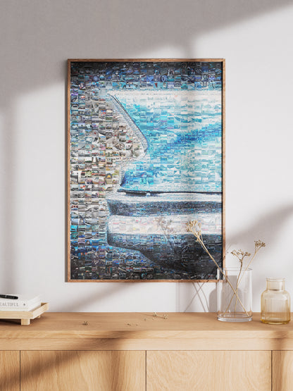 Stunning Mosaic Artwork of Vintage Cars and Audio Equipment - Perfect for Car Enthusiasts AtelierMosaics