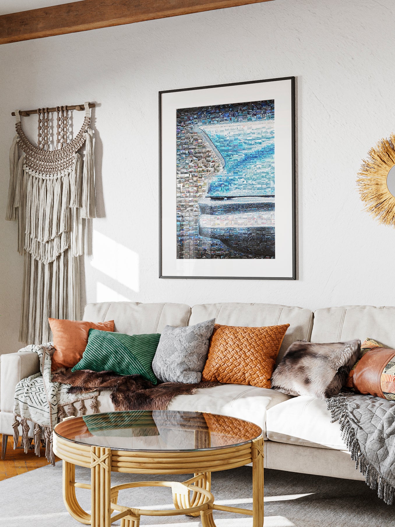 Stunning Mosaic Artwork of Vintage Cars and Audio Equipment - Perfect for Car Enthusiasts AtelierMosaics