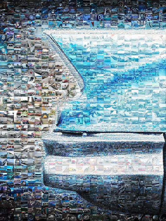 Stunning Mosaic Artwork of Vintage Cars and Audio Equipment - Perfect for Car Enthusiasts AtelierMosaics