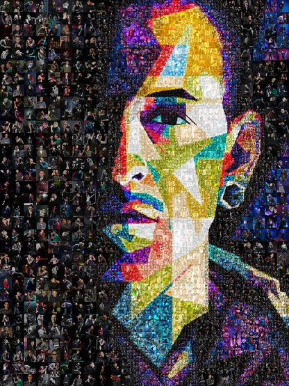 Vibrant Chester Bennington Mosaic Art - Linkin Park Tribute Wall Decor AtelierMosaics