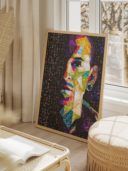 Vibrant Chester Bennington Mosaic Art - Linkin Park Tribute Wall Decor AtelierMosaics