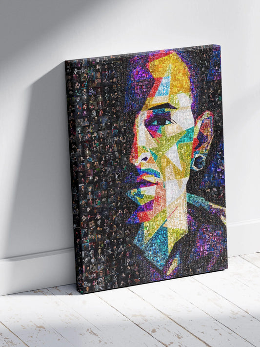 Vibrant Chester Bennington Mosaic Art - Linkin Park Tribute Wall Decor AtelierMosaics