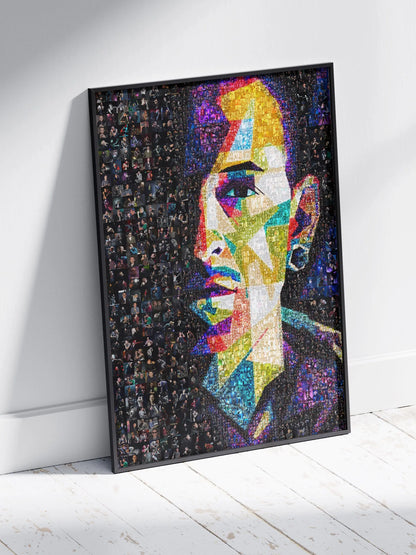 Vibrant Chester Bennington Mosaic Art - Linkin Park Tribute Wall Decor AtelierMosaics