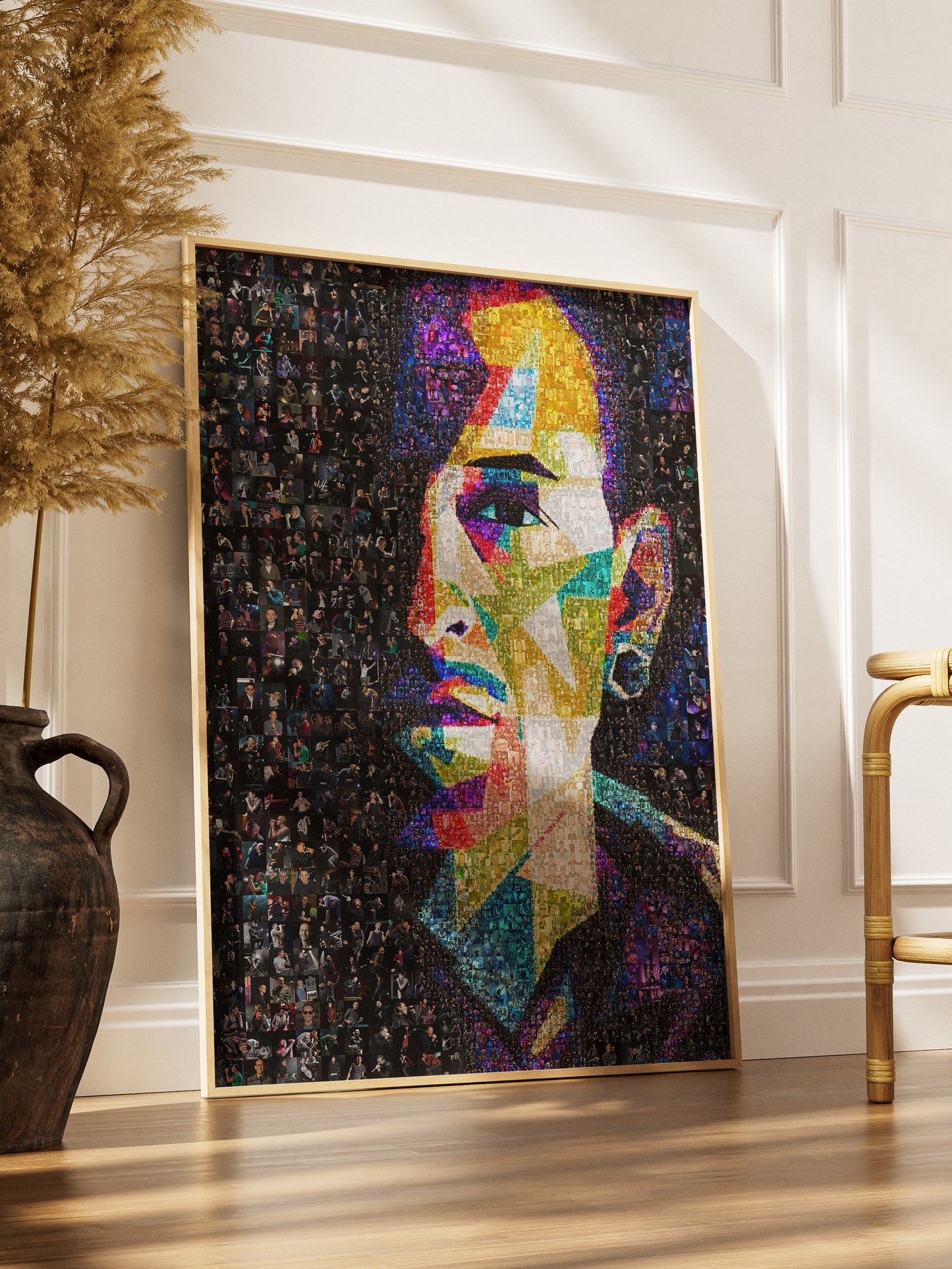 Vibrant Chester Bennington Mosaic Art - Linkin Park Tribute Wall Decor AtelierMosaics