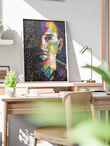 Vibrant Chester Bennington Mosaic Art - Linkin Park Tribute Wall Decor AtelierMosaics