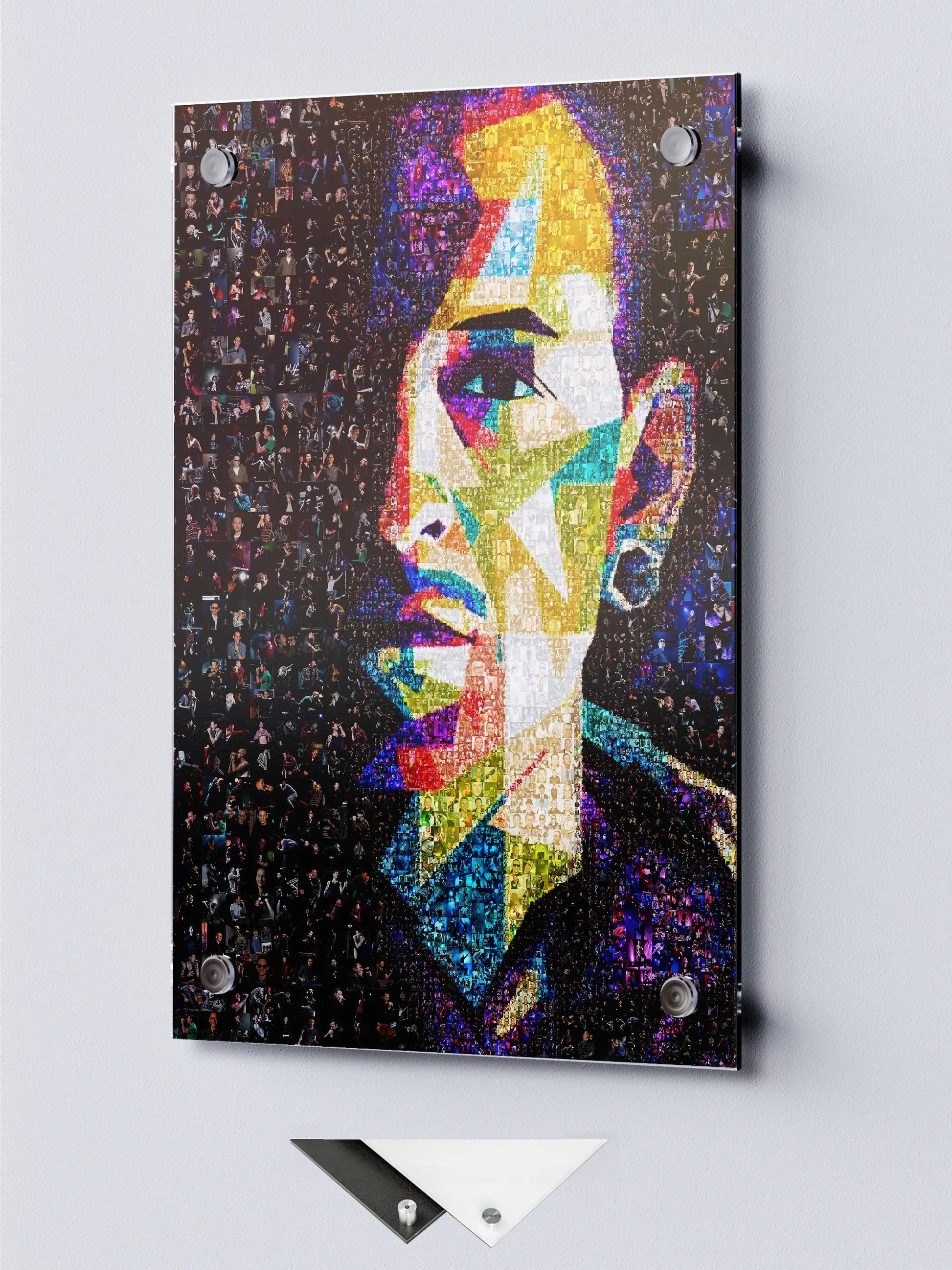 Vibrant Chester Bennington Mosaic Art - Linkin Park Tribute Wall Decor AtelierMosaics
