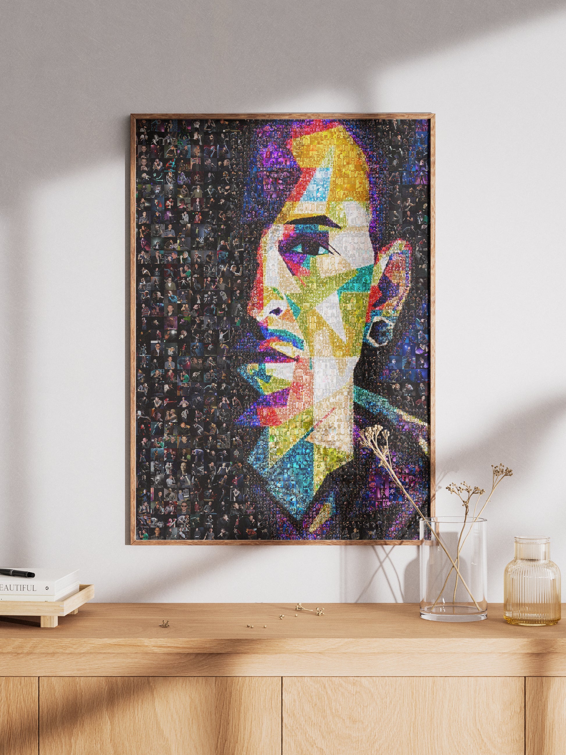 Vibrant Chester Bennington Mosaic Art - Linkin Park Tribute Wall Decor AtelierMosaics
