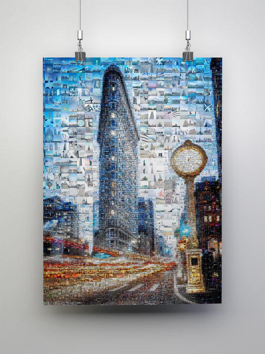 Stunning Mosaic Artwork of Iconic Cityscape - Unique Home Decor for Art Lovers