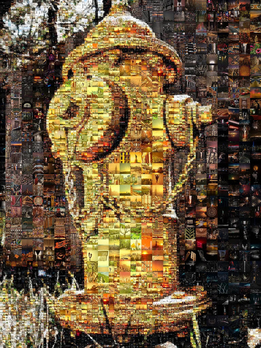 Vibrant Mosaic Art of a Fire Hydrant - Unique Home Decor Piece for Art Lovers AtelierMosaics