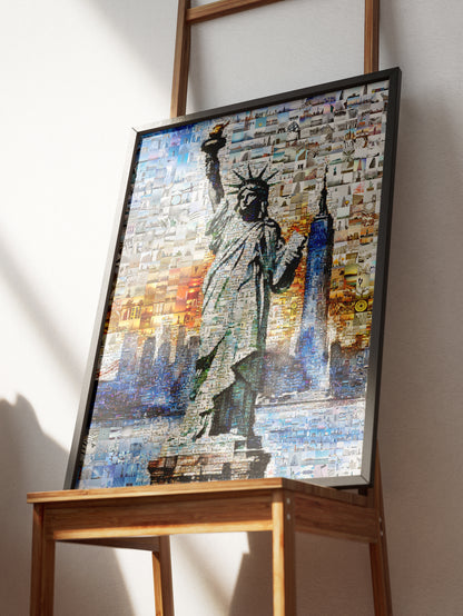 Stunning Liberty Mosaic Artwork - Iconic NYC Landmark in a Unique Collage Design AtelierMosaics