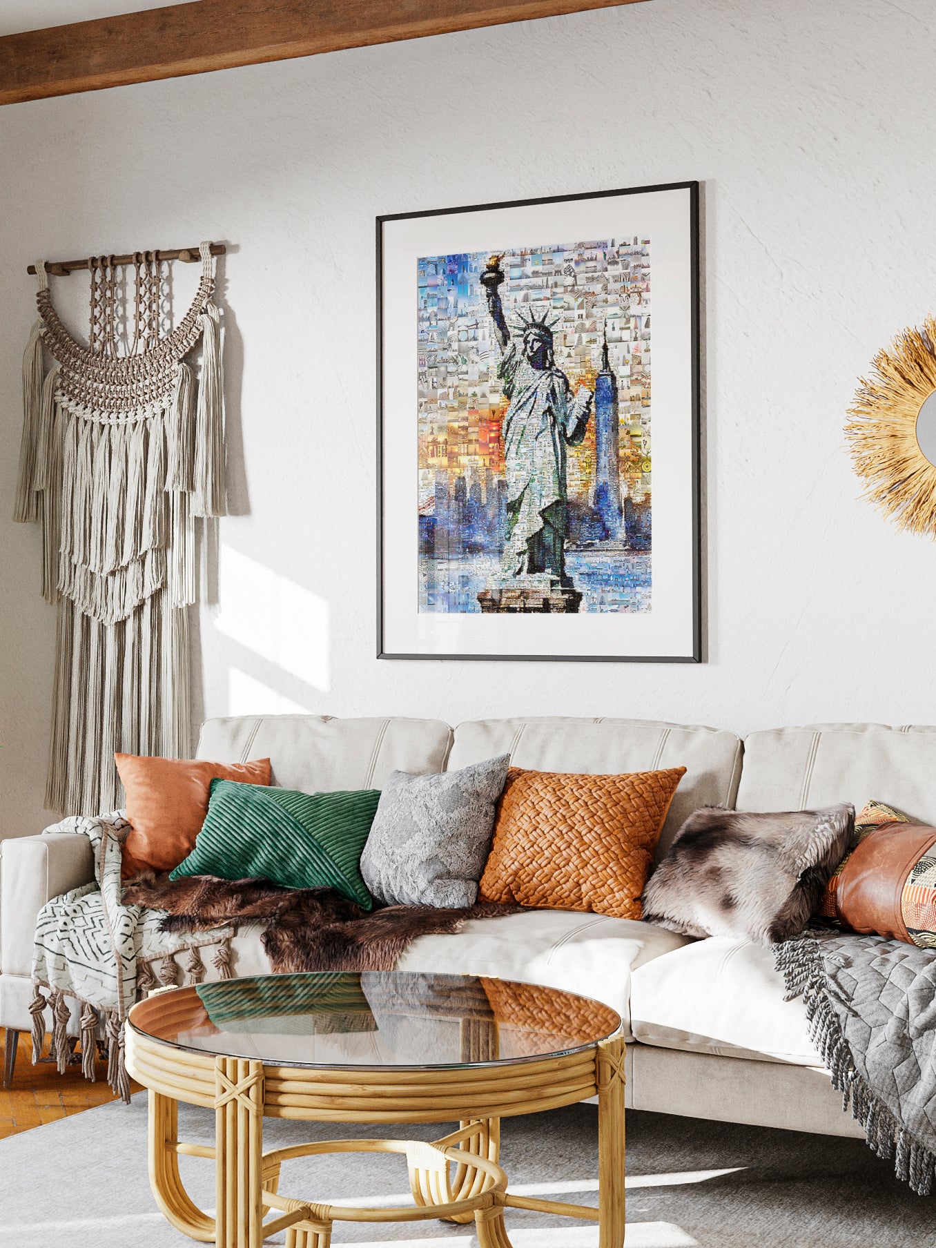 Stunning Liberty Mosaic Artwork - Iconic NYC Landmark in a Unique Collage Design AtelierMosaics