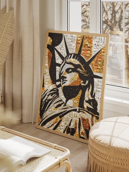 Statue of Liberty Mosaic Art: Unique Wall Decor for Home & Office | Stunning Collectible Art Piece AtelierMosaics