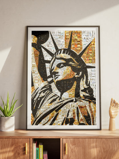Statue of Liberty Mosaic Art: Unique Wall Decor for Home & Office | Stunning Collectible Art Piece AtelierMosaics