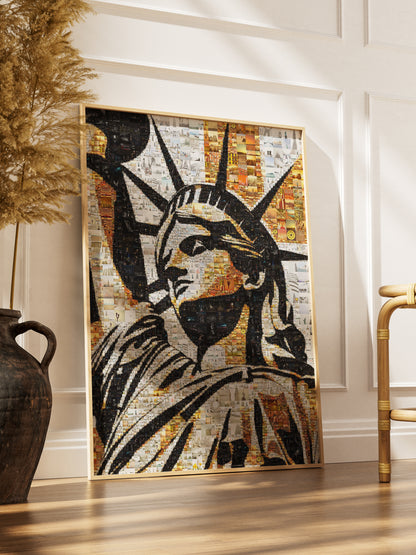 Statue of Liberty Mosaic Art: Unique Wall Decor for Home & Office | Stunning Collectible Art Piece AtelierMosaics