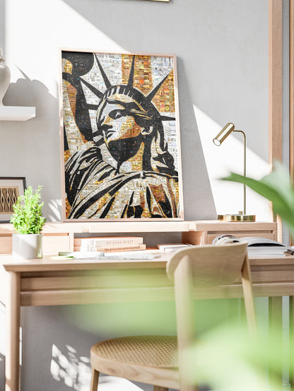 Statue of Liberty Mosaic Art: Unique Wall Decor for Home & Office | Stunning Collectible Art Piece AtelierMosaics