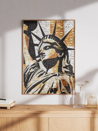 Statue of Liberty Mosaic Art: Unique Wall Decor for Home & Office | Stunning Collectible Art Piece AtelierMosaics