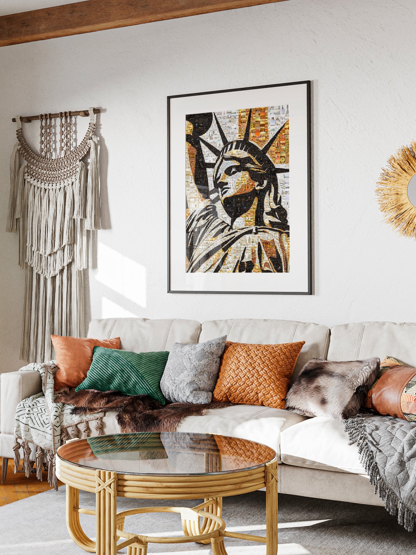 Statue of Liberty Mosaic Art: Unique Wall Decor for Home & Office | Stunning Collectible Art Piece AtelierMosaics