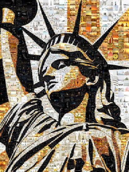 Statue of Liberty Mosaic Art: Unique Wall Decor for Home & Office | Stunning Collectible Art Piece AtelierMosaics