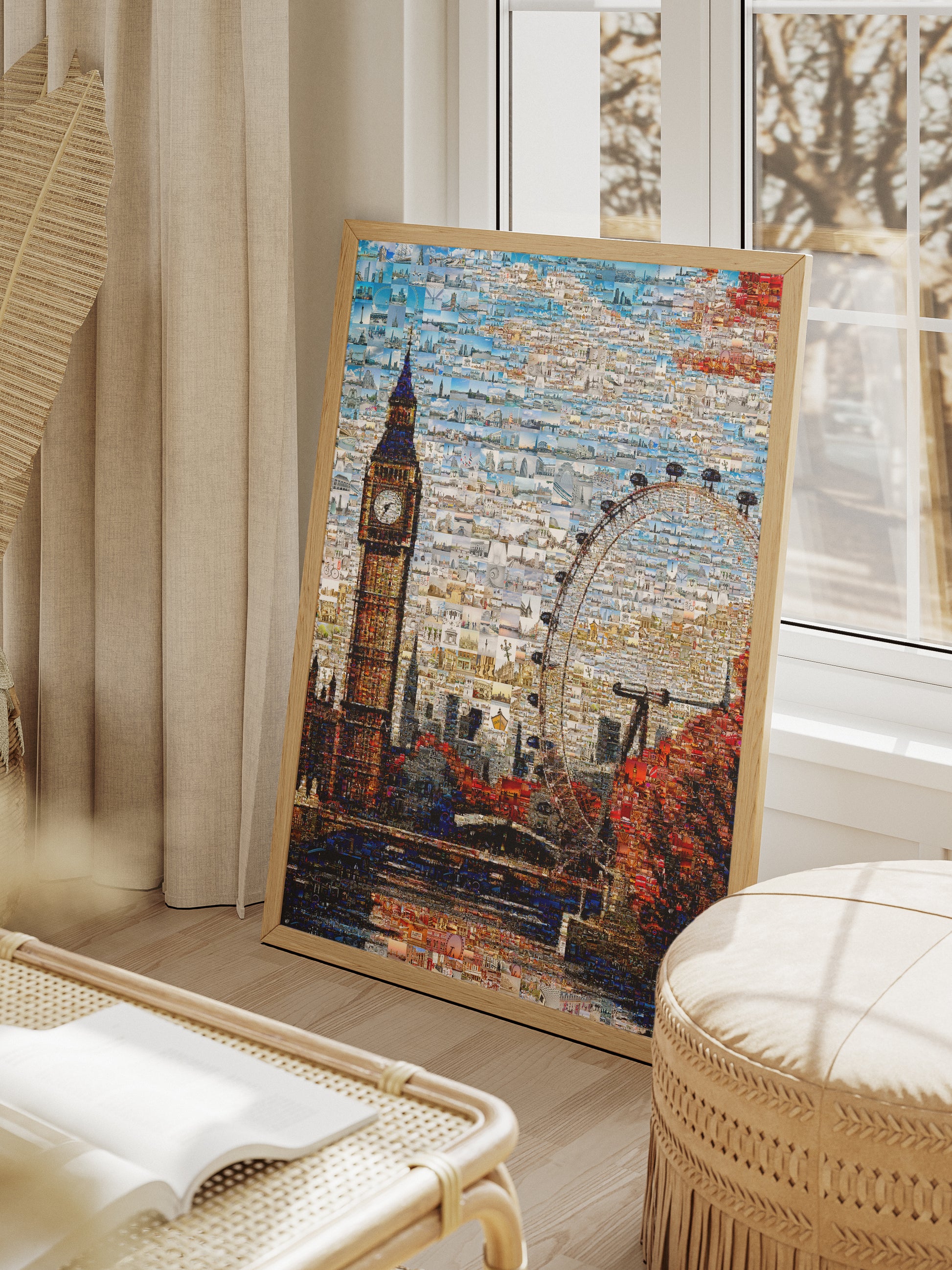 Stunning London Mosaic Artwork - Big Ben & London Eye Collage for Home Decor AtelierMosaics