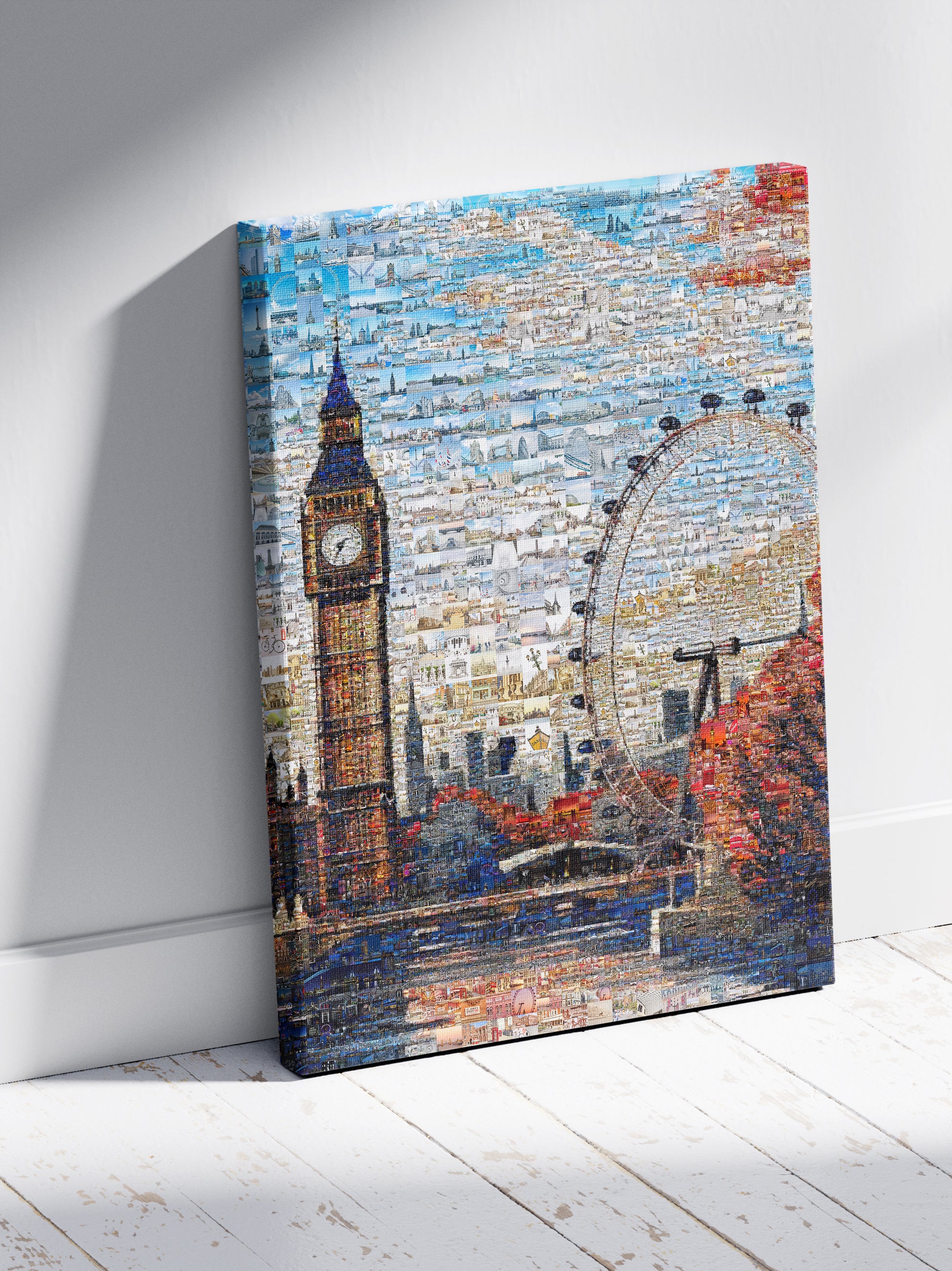 Stunning London Mosaic Artwork - Big Ben & London Eye Collage for Home Decor AtelierMosaics