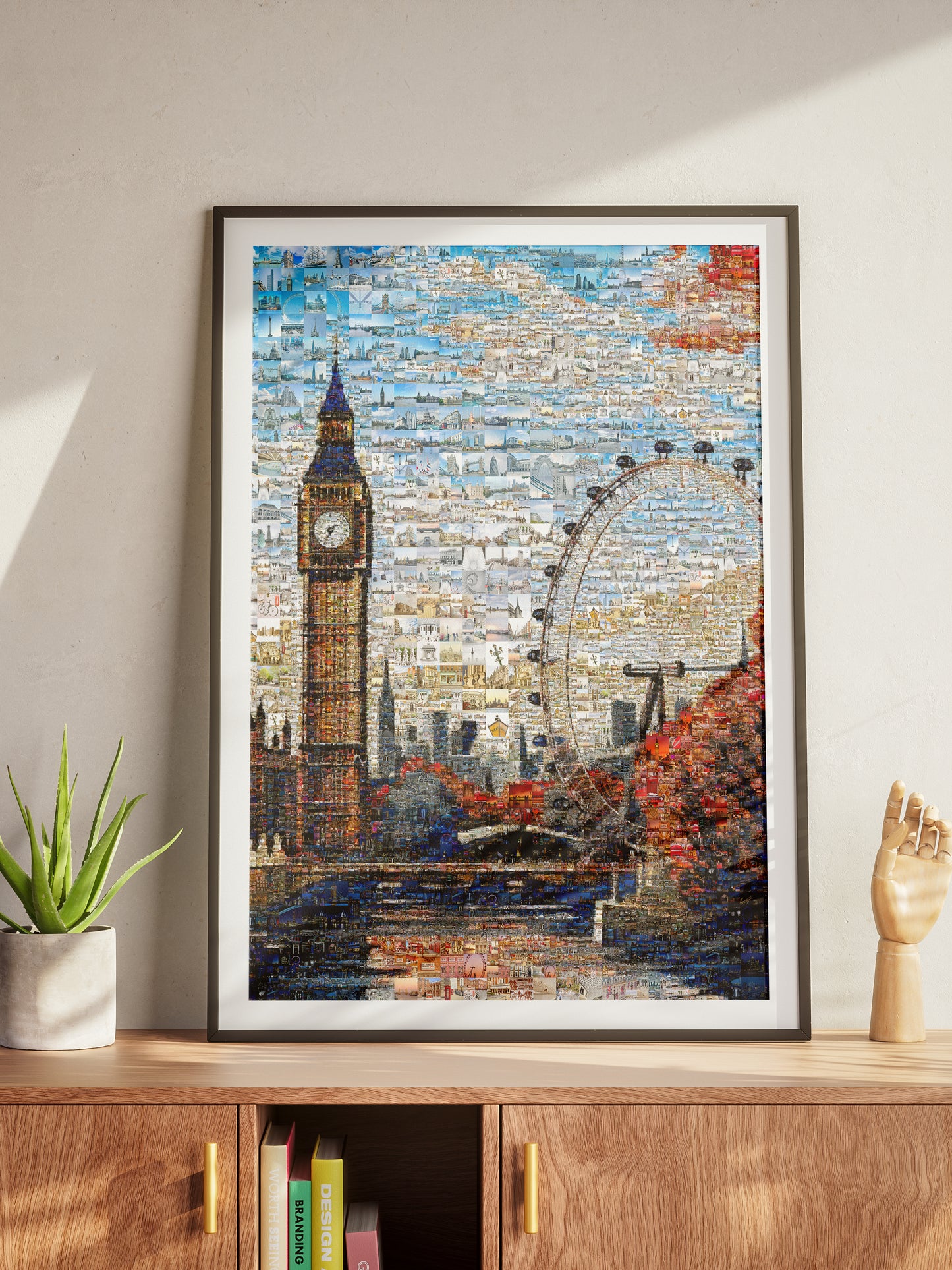 Stunning London Mosaic Artwork - Big Ben & London Eye Collage for Home Decor AtelierMosaics