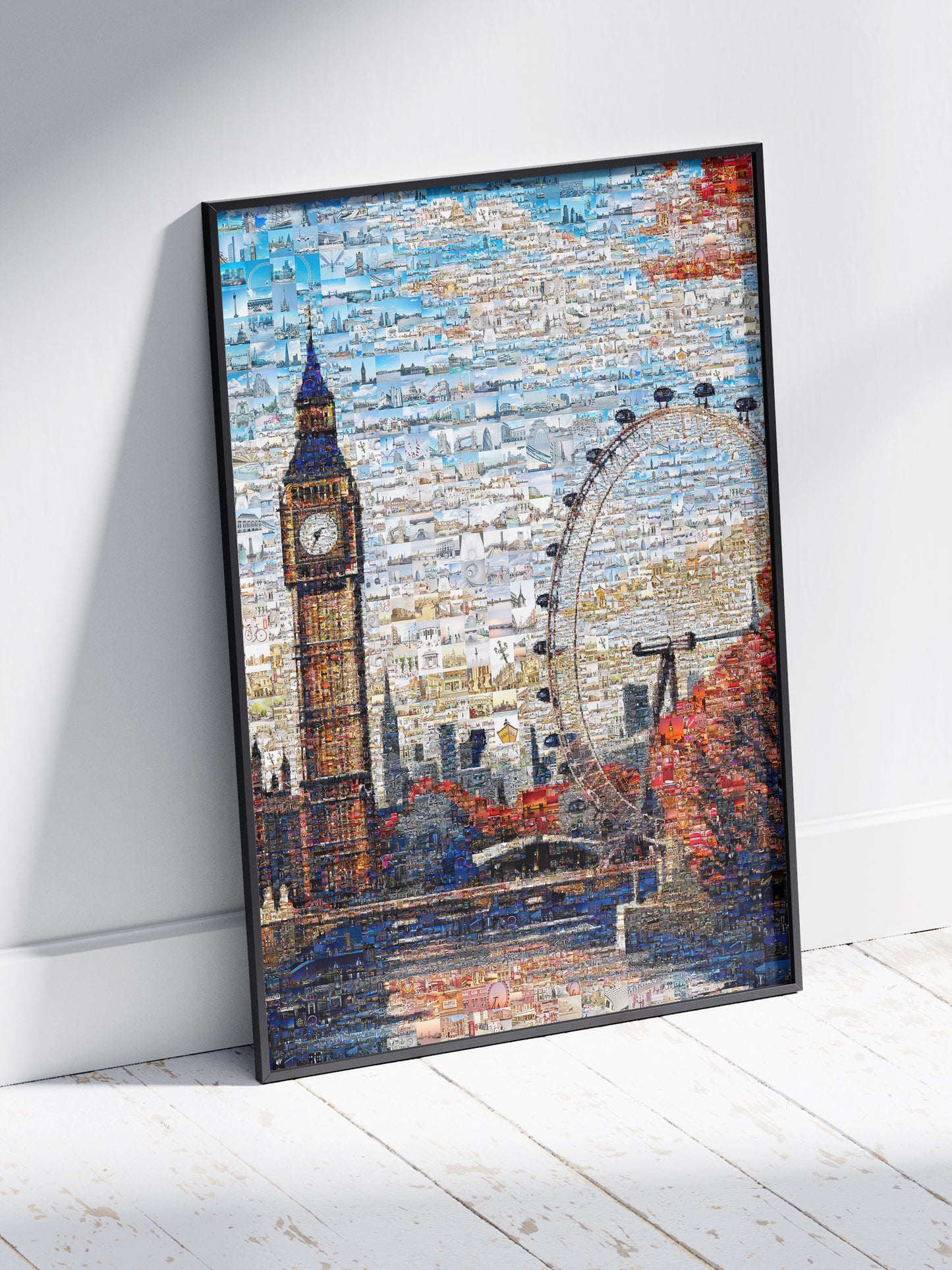 Stunning London Mosaic Artwork - Big Ben & London Eye Collage for Home Decor AtelierMosaics