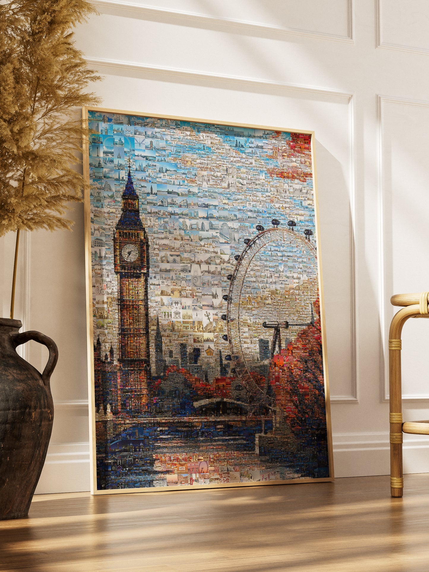 Stunning London Mosaic Artwork - Big Ben & London Eye Collage for Home Decor AtelierMosaics