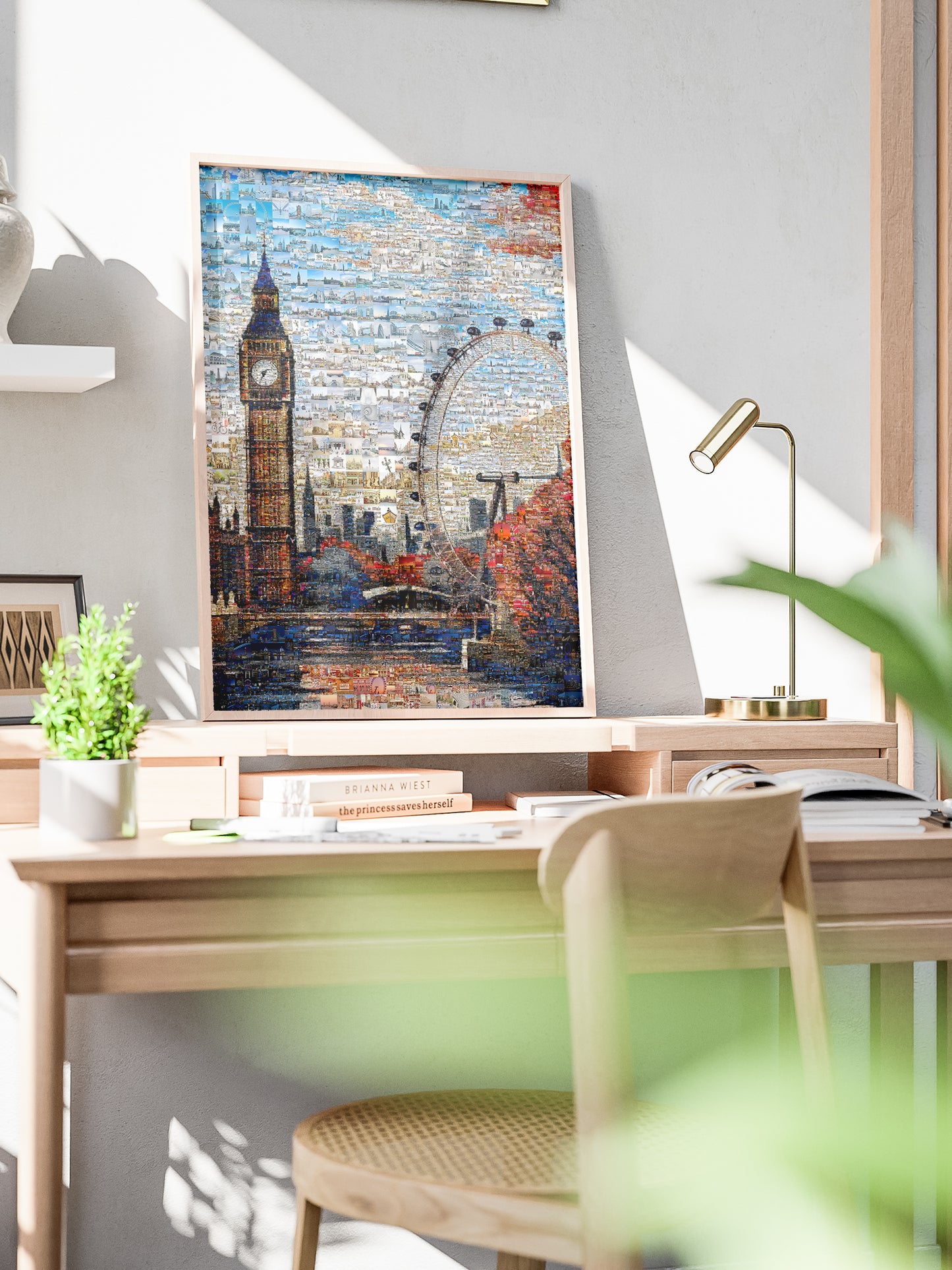 Stunning London Mosaic Artwork - Big Ben & London Eye Collage for Home Decor AtelierMosaics