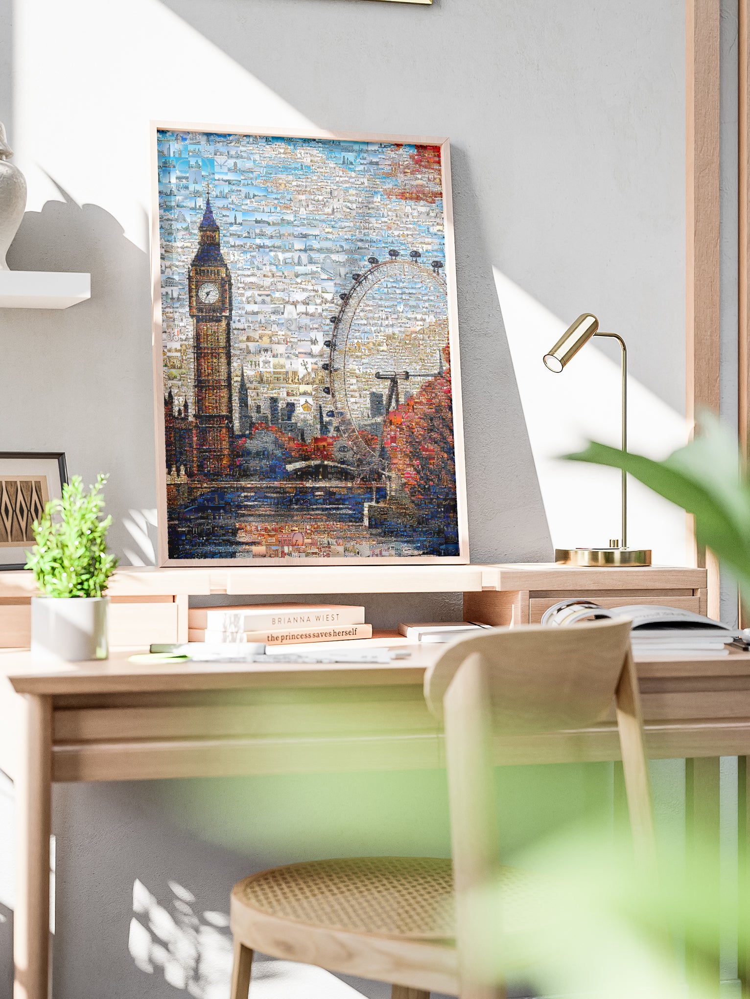 Stunning London Mosaic Artwork - Big Ben & London Eye Collage for Home Decor AtelierMosaics