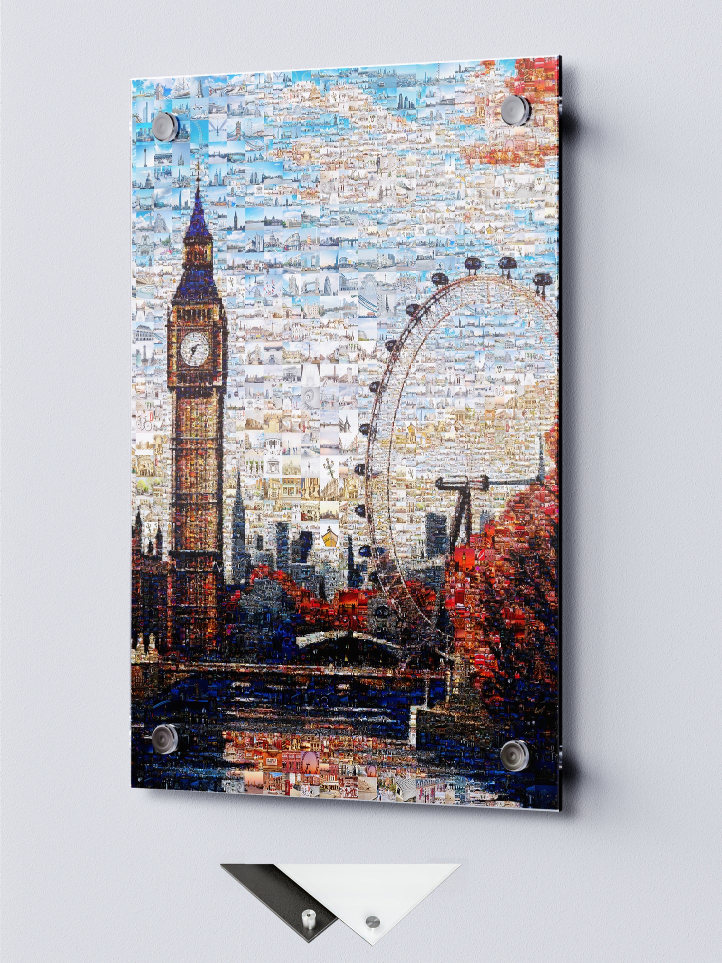 Stunning London Mosaic Artwork - Big Ben & London Eye Collage for Home Decor AtelierMosaics