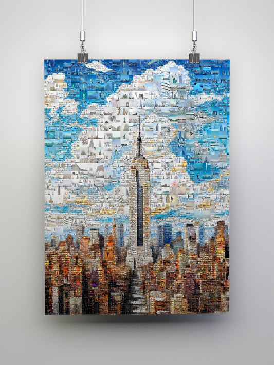 Stunning Mosaic Artwork of New York City Skyline - Unique Wall Art for Home Decor
