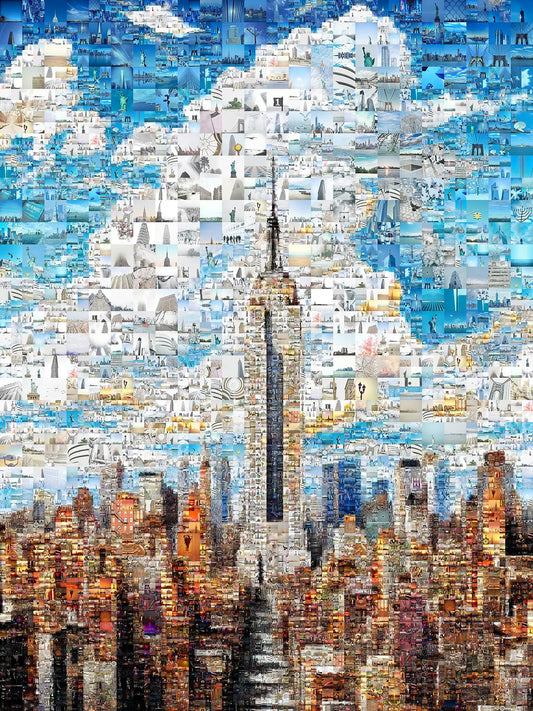 Stunning Mosaic Artwork of New York City Skyline - Unique Wall Art for Home Decor AtelierMosaics