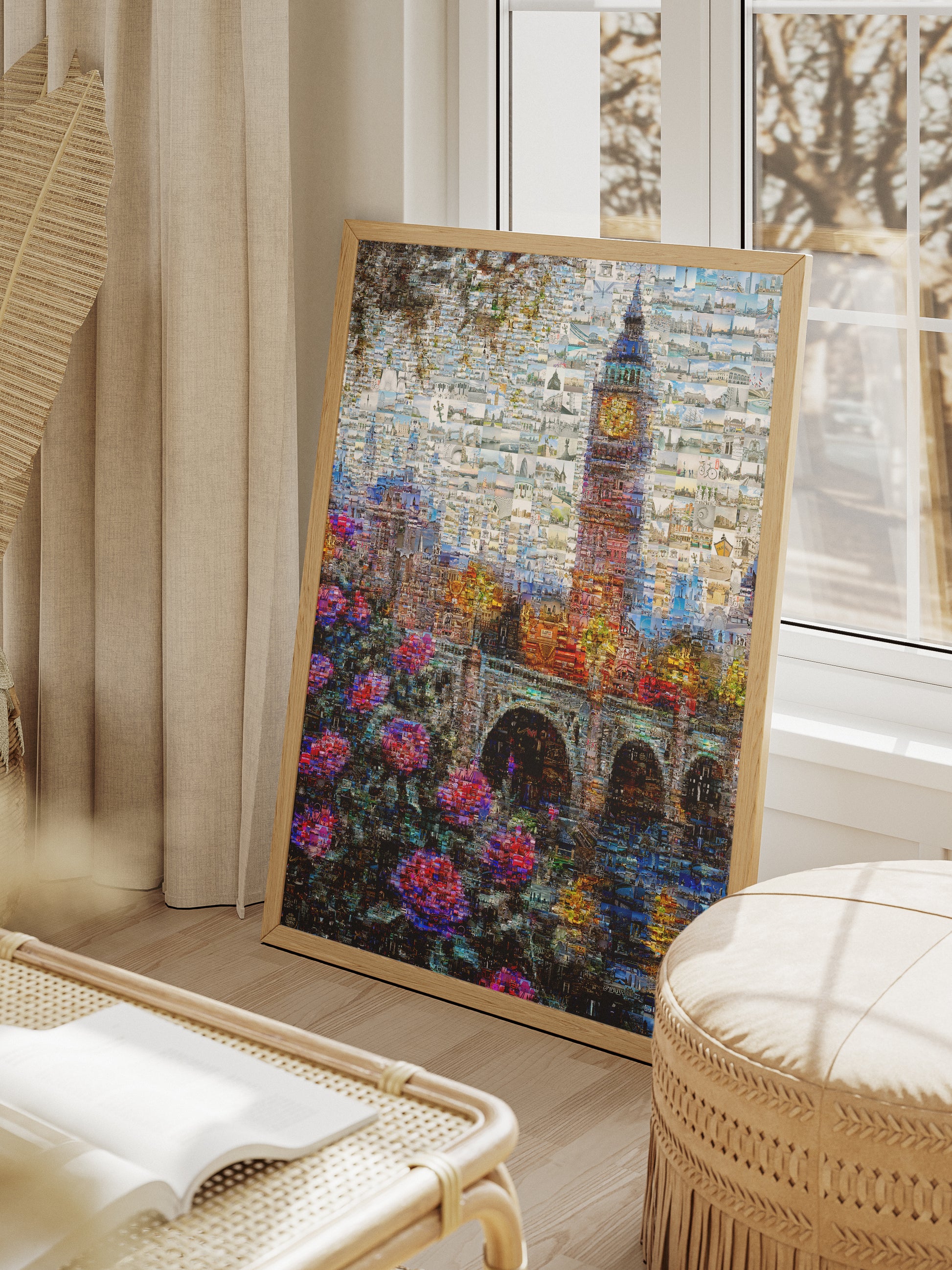 Stunning London Mosaic Artwork Featuring Iconic Landmarks & Vibrant Floral Elements AtelierMosaics
