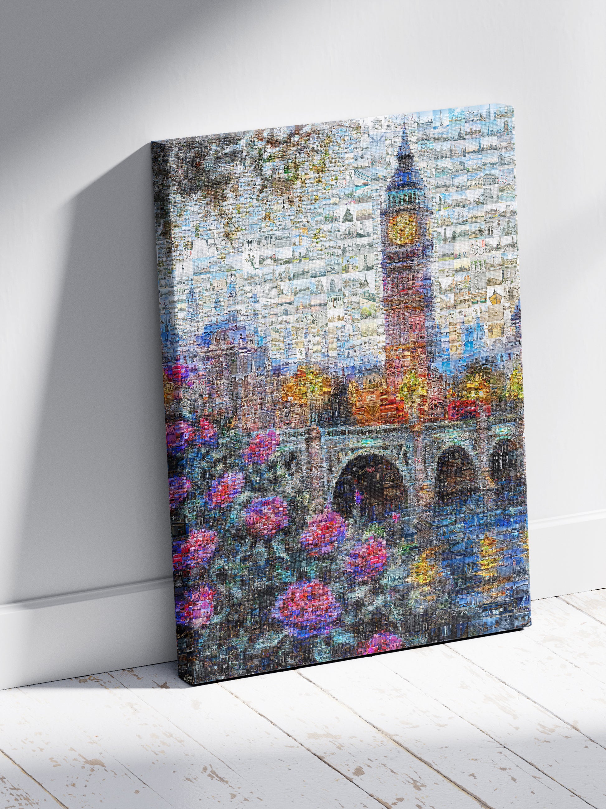 Stunning London Mosaic Artwork Featuring Iconic Landmarks & Vibrant Floral Elements AtelierMosaics